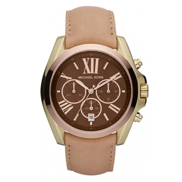 Michael Kors Watch - rose gold steel case, brown dial & brown leather strap - Picture 1 of 1